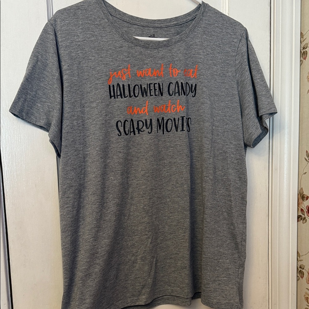 🎃 Halloween Gray Graphic T-Shirt Sz XXL